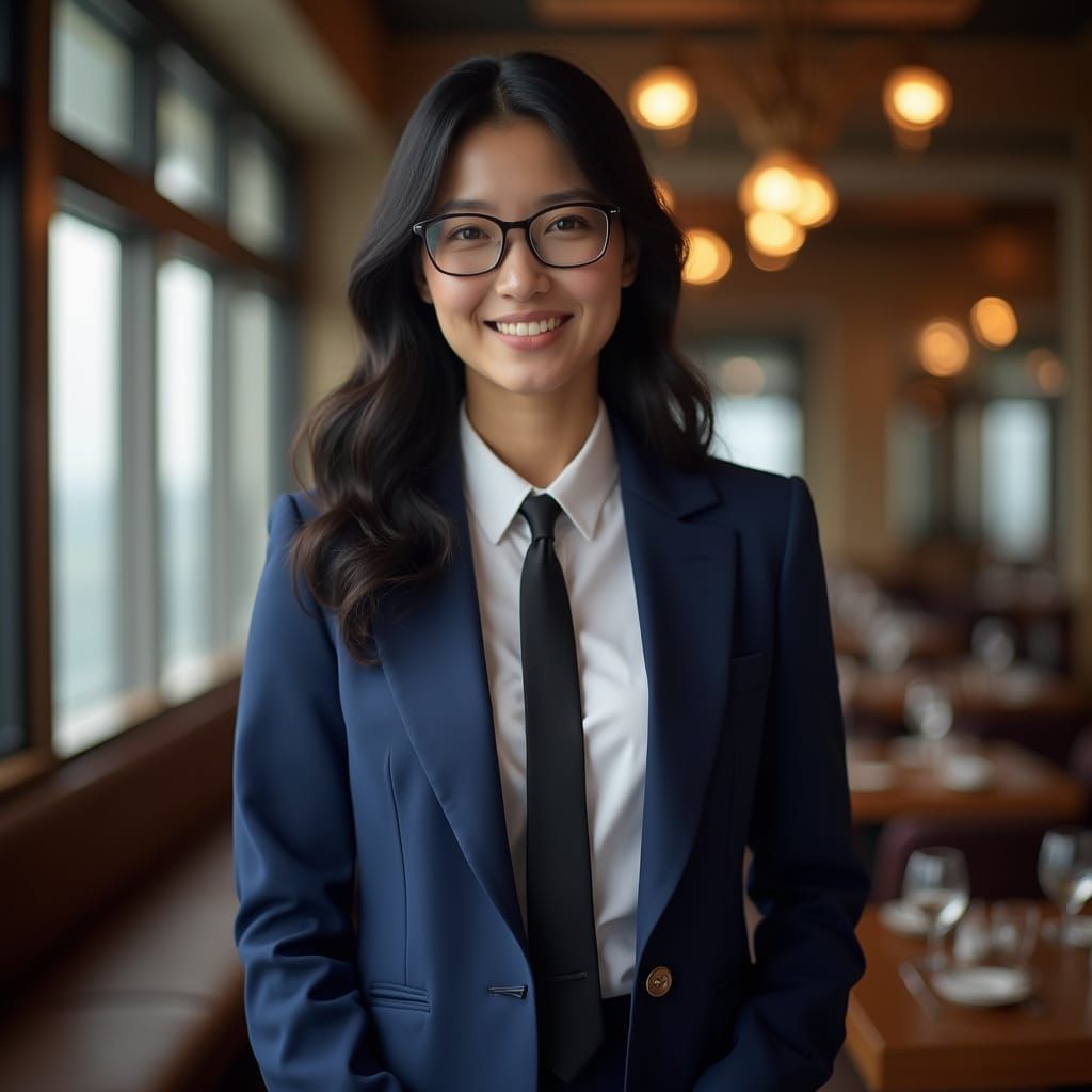 Hyper Realistic Photo of Asian Woman in Business Attire