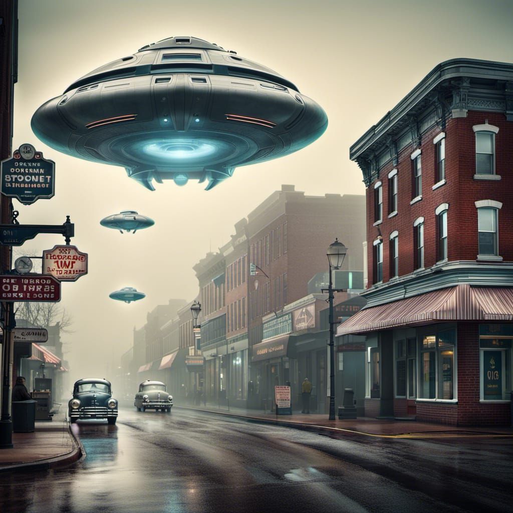 Alien Spaceships Hovering Over Main Street: 1950s Sci-Fi