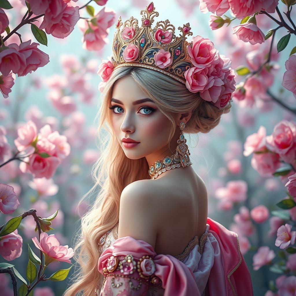 Ethereal Beauty in Enchanted Floral Wonderland