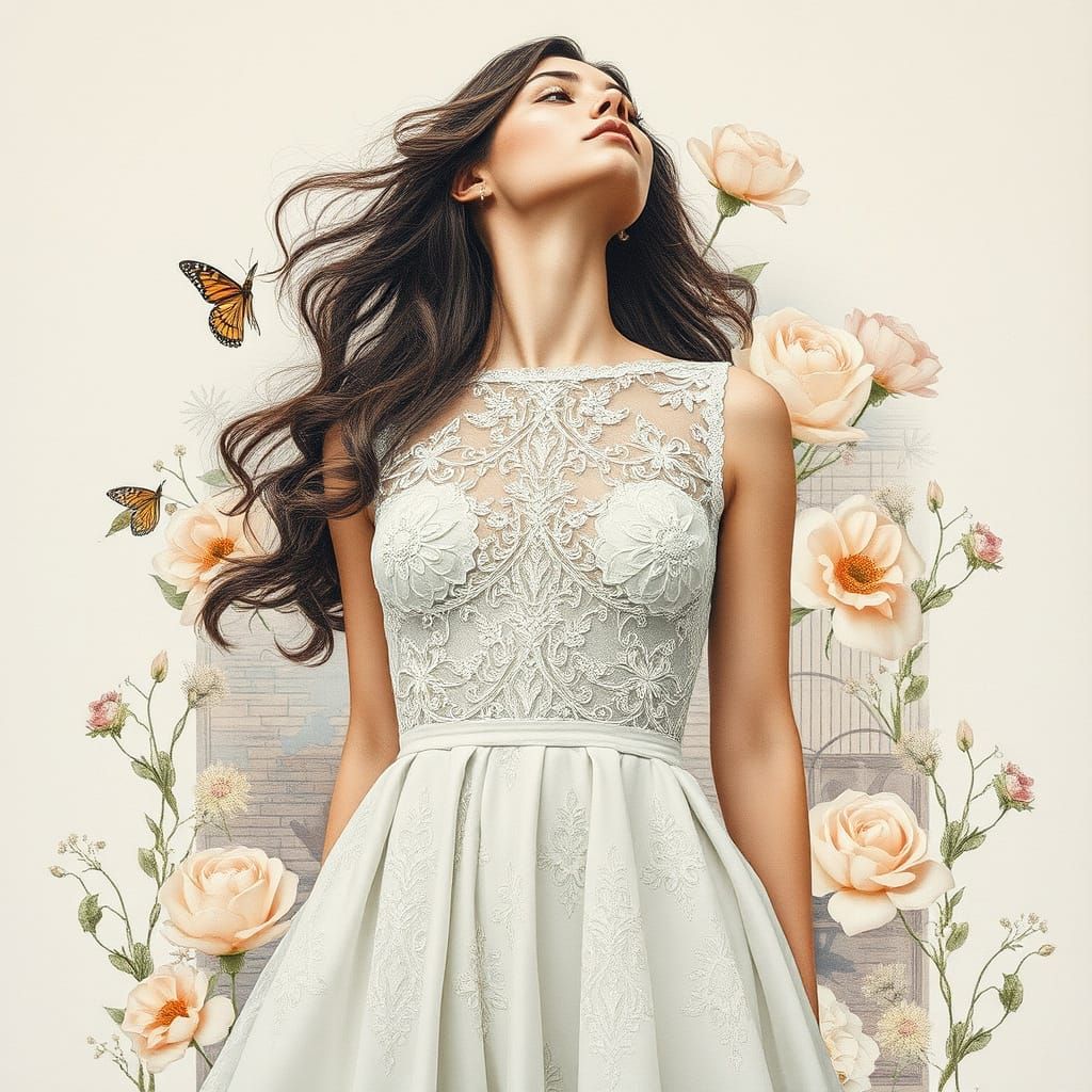 Ethereal Floral Lace Collage