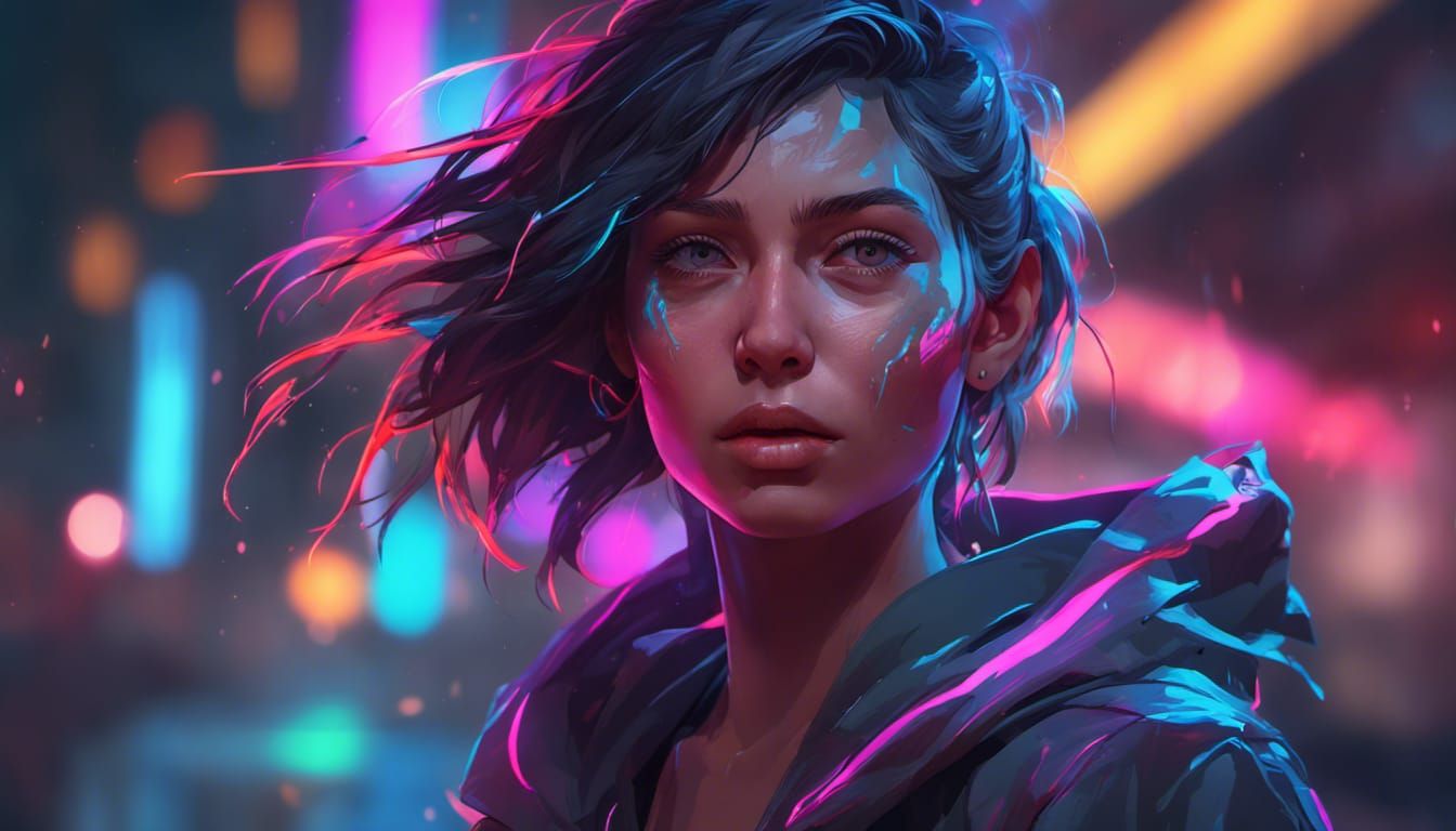 Neon Cyberpunk Portrait in 8K Resolution