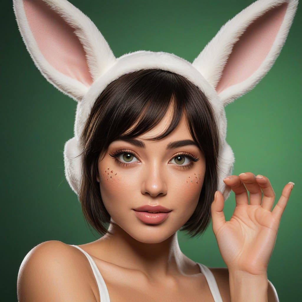 Sultry Princess Fiona in Playboy Bunny Pose, Inspired by Hyp...