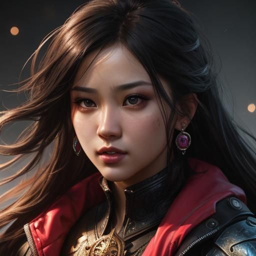 Hyperrealistic Person Portrait with Splash Art Background