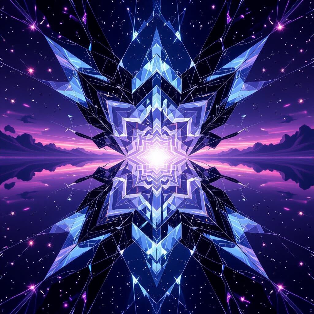 Cosmic Figure in Fractured Mirrors with Fractal Reflections