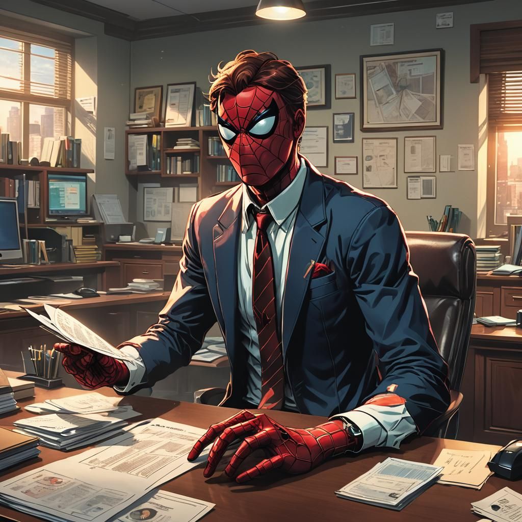 Spider-Man Distracted at Work: Anime Style