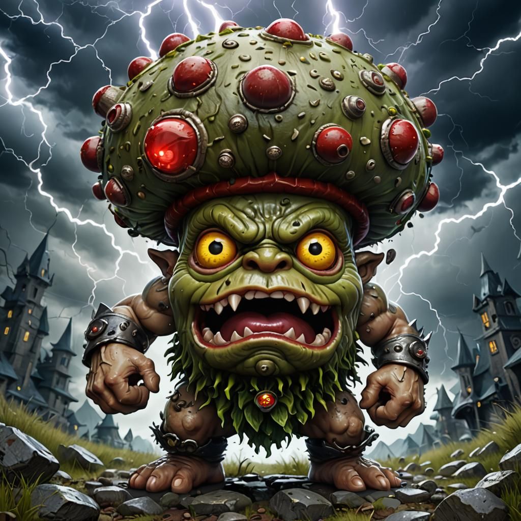 Cyclops Mushroom King in Ogre Chibi Style