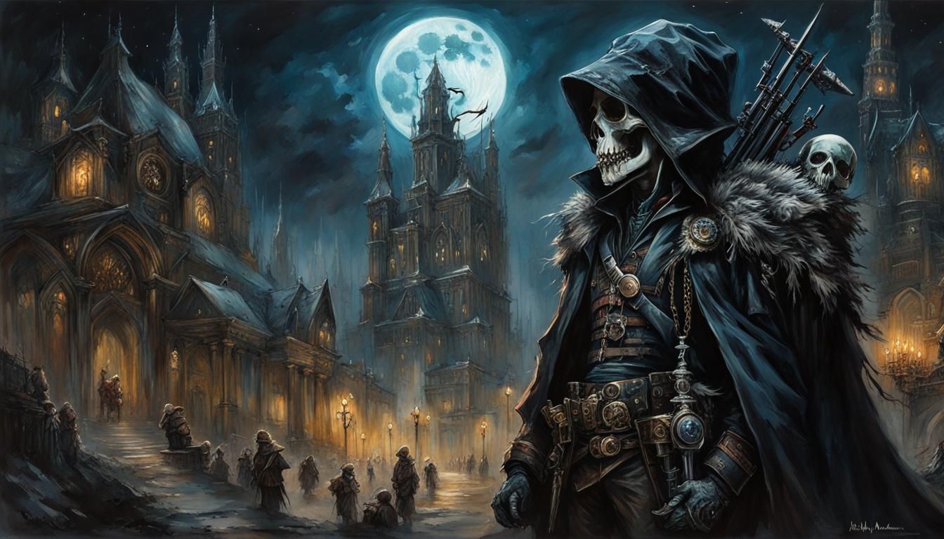 Ominous Night Reaper in Bloodborne City