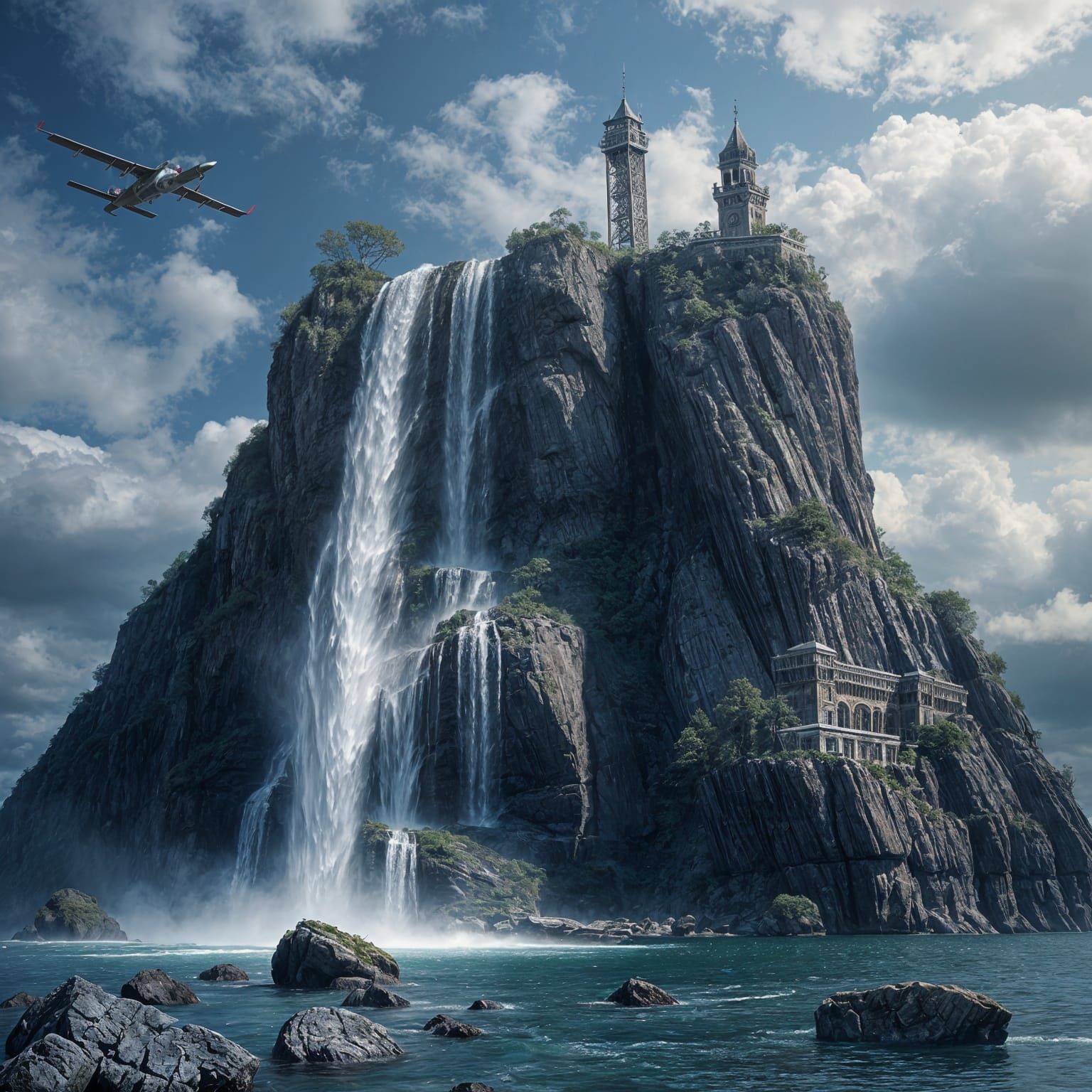 World Falls Away: An AI-Generated Image