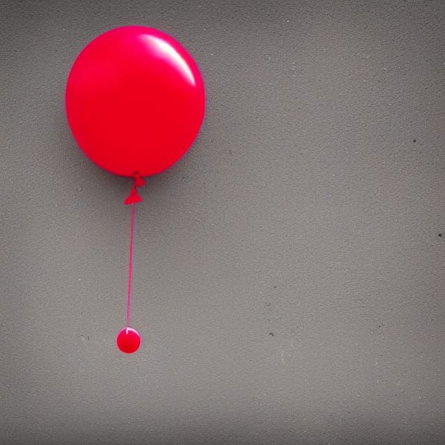 Red Balloon Drifting into Nothingness