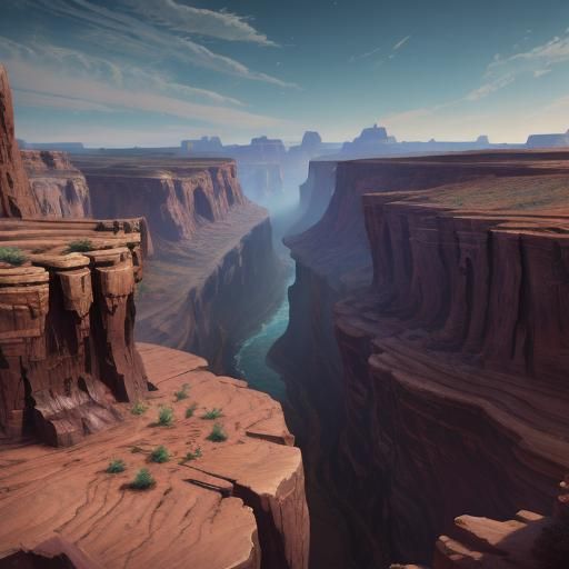 Far West Canyon Valley Matte Painting