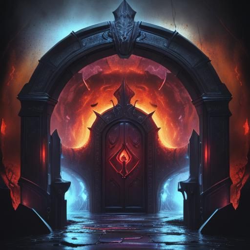 Hyperrealistic Entrance to Hell Concept Art