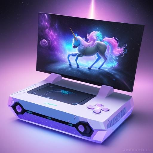Astral Unicorn Game Console by Pablo Amaringo