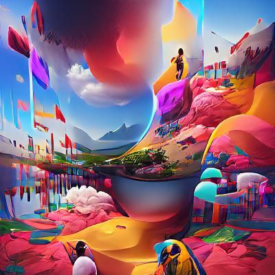Virtual Art Gallery Exhibition Landscape in 8k