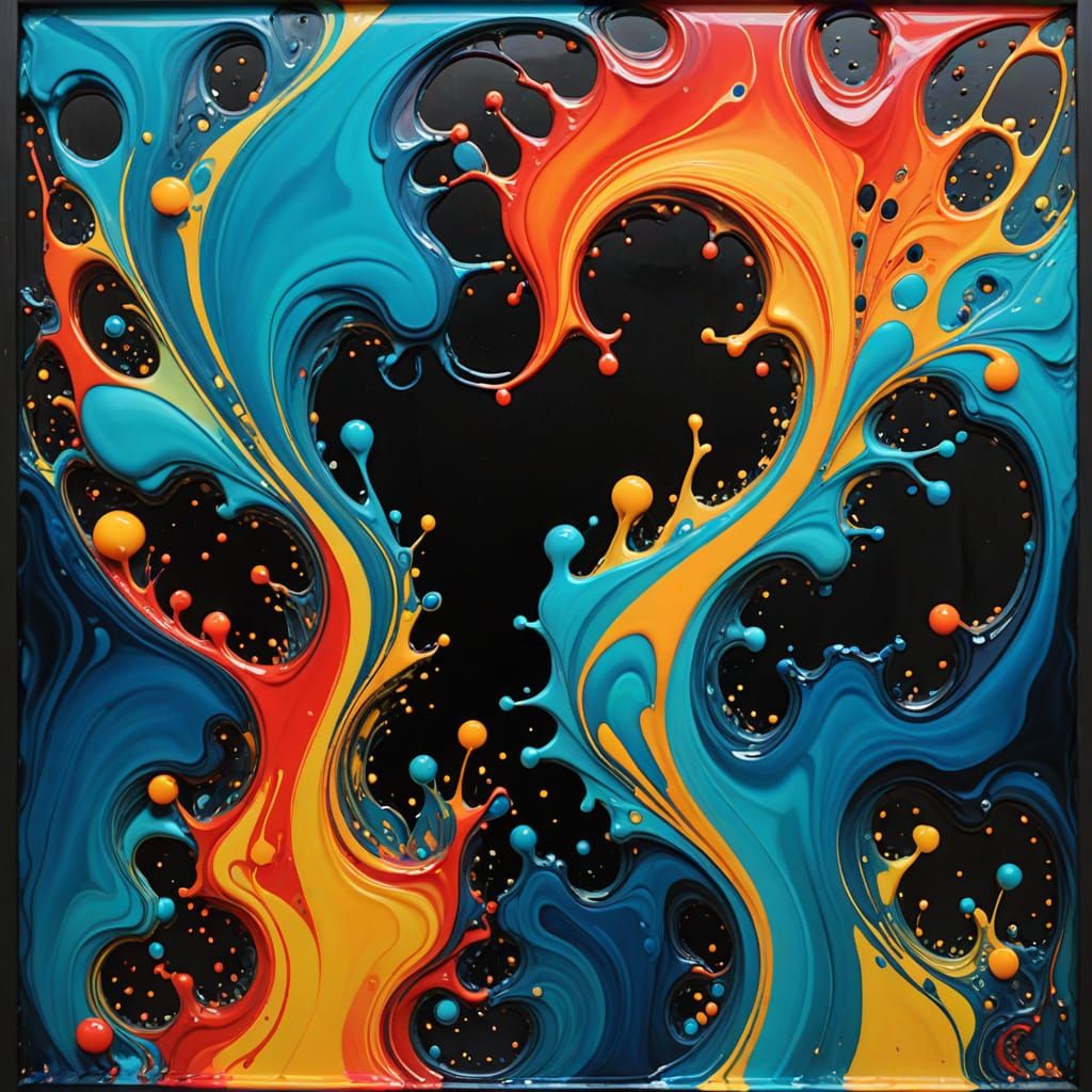 Abstract Doorway in Acrylic Pouring Style