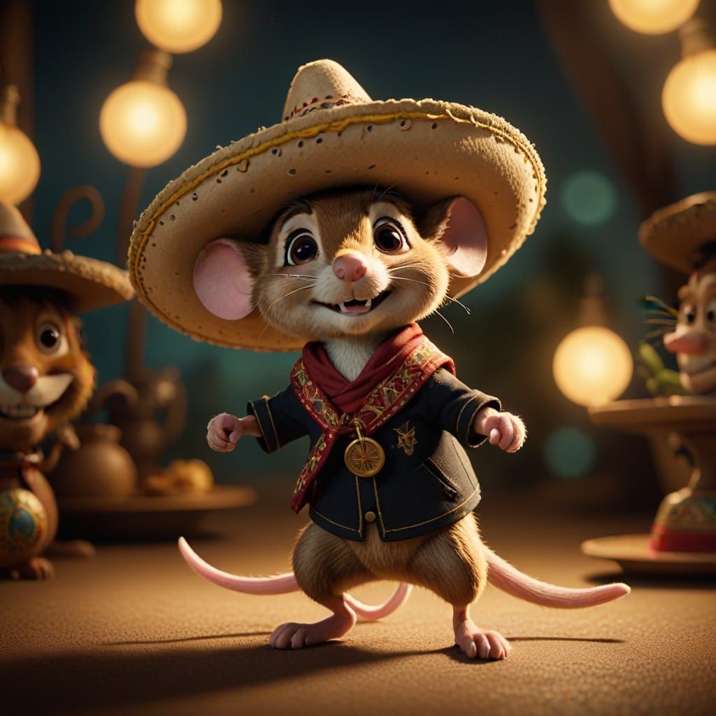 Speedy Gonzales with Sombrero in Cinematic Light
