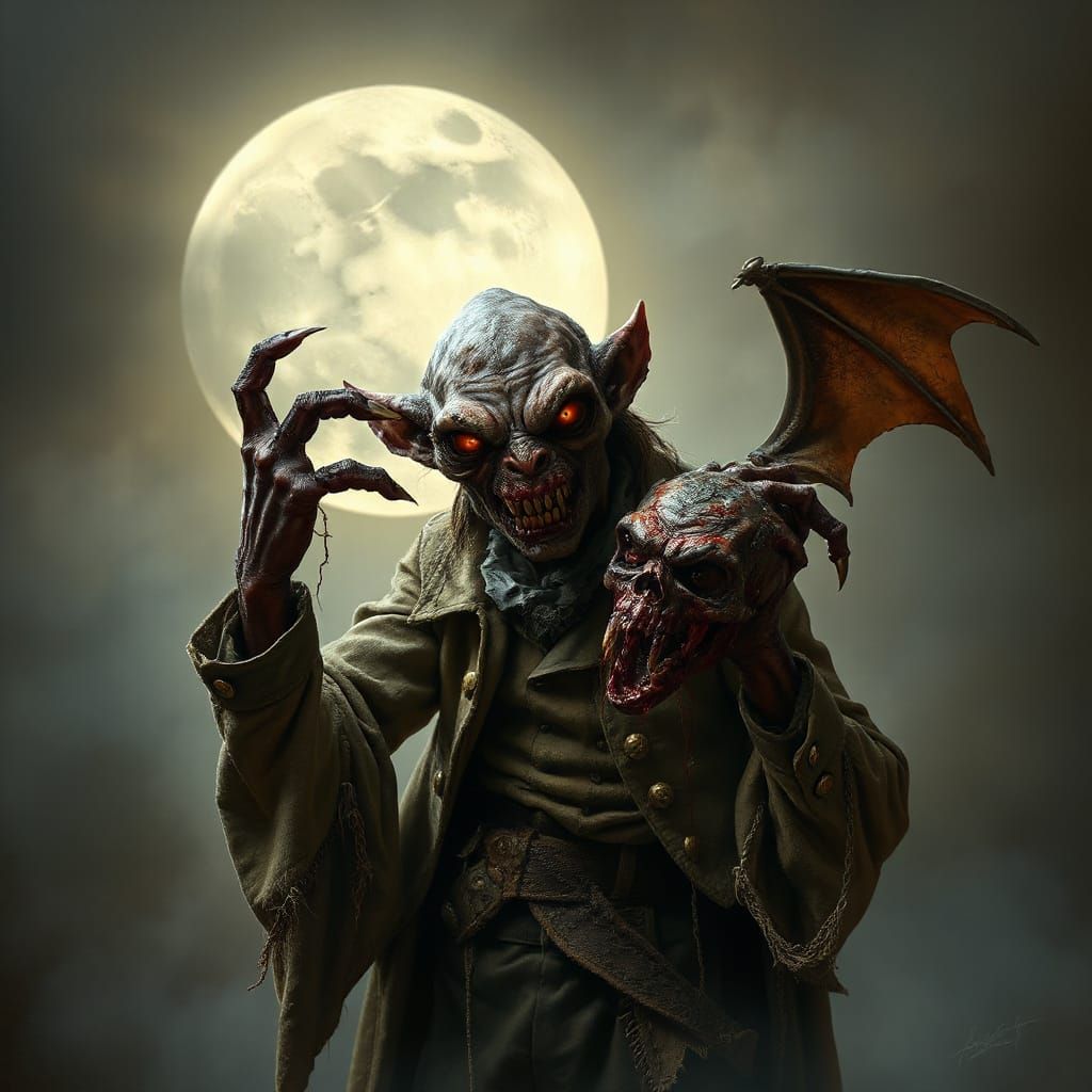Dark Goblin Portrait in Gothic Style