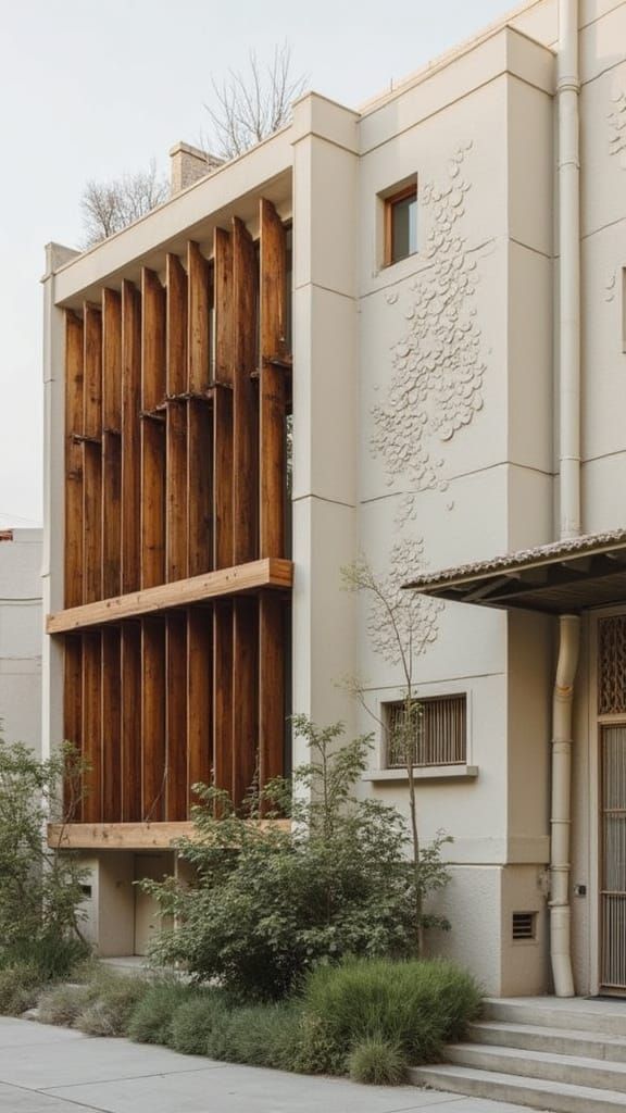 Photorealistic Building Facade with Detailed Textures