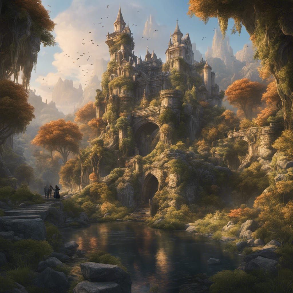 Enchanted Forest Castle at Sunset in Unreal Engine