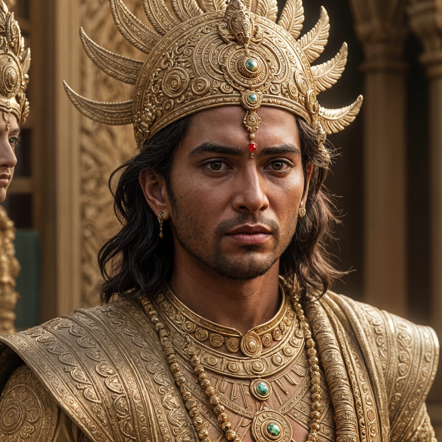 Vishnu, Hindu God of Morality, in Photorealistic 8K Cinemati...