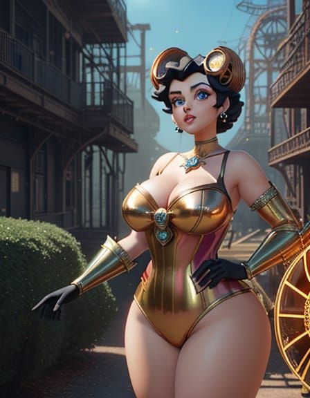 Betty Boop in Industrial Wonderland: A Dreamy Art Nouveau Sc...