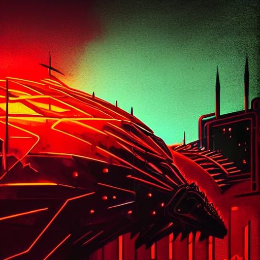 Neon Noir Ankylosaur with Bony Plates