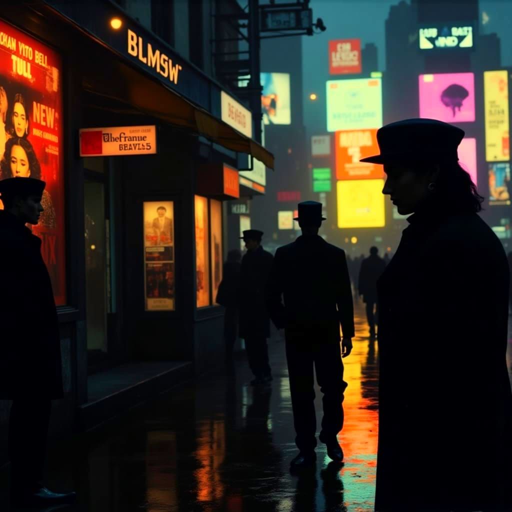 Synthwave Neon Glitch Art of Times Square