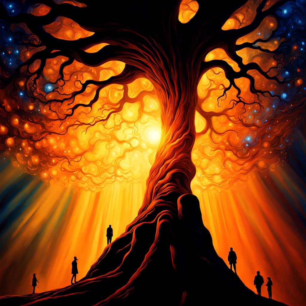 Mystical Tree of Ascension in Expressionist Style