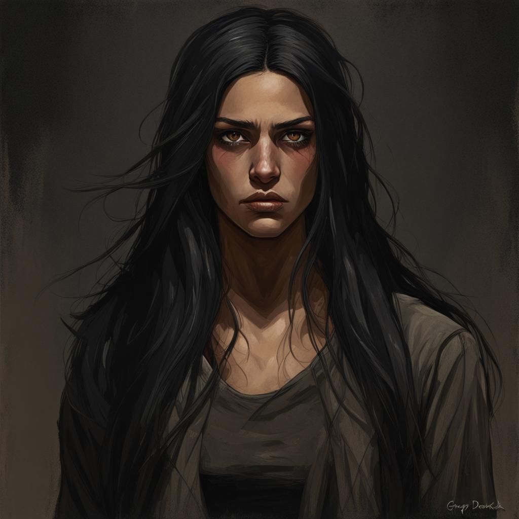 Brazilian Woman Portrait in Horror Art Style