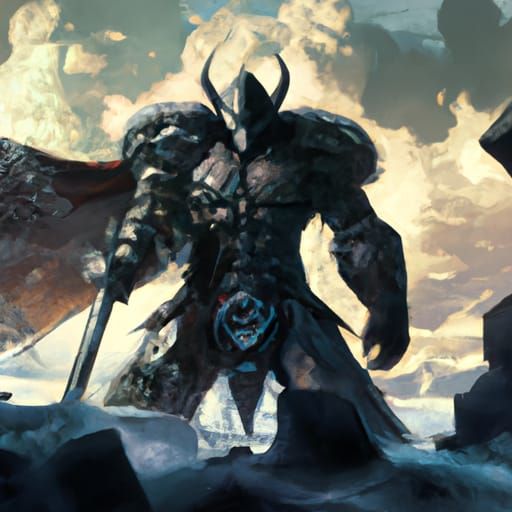 Ominous Warrior in Detailed Comic Book Art Style