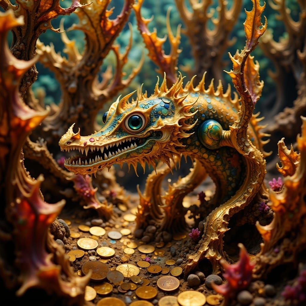 Leafy Sea Dragon in Sunlit Kelp Forest