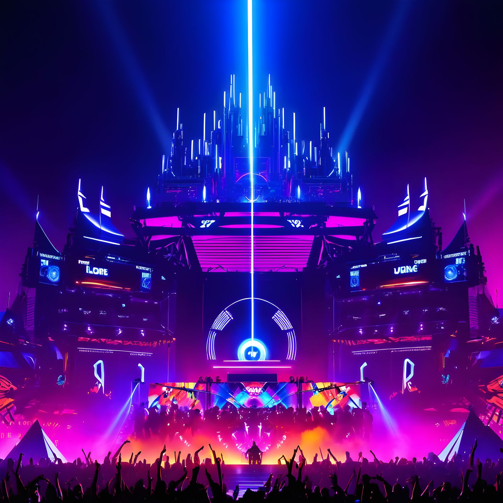 Dark Techno DJ Demonixx Captivates Stadium Crowd with Neon-L...