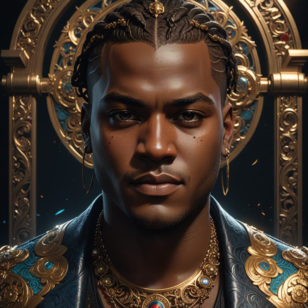 Taio Cruz in Opulent, Hyper-Realistic Portrait