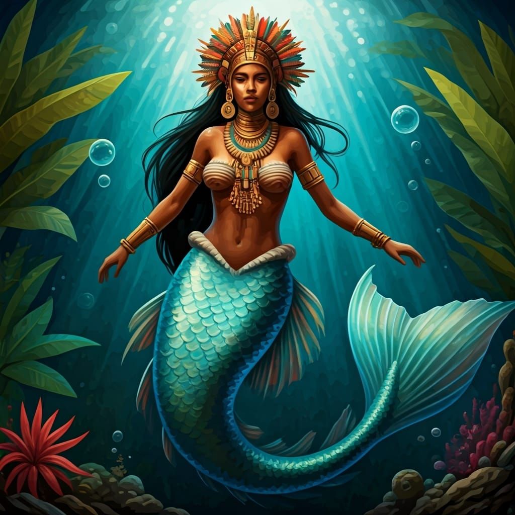 Aycayia is a mermaid in Taino Mythology. (no.2)