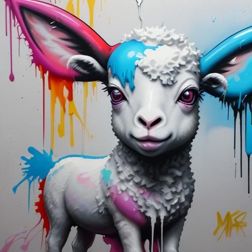 Mary Had a Little Lamb Graffiti Art