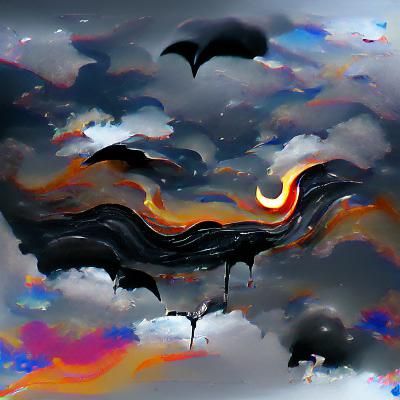 Surreal Image of a Melting Dark Sky