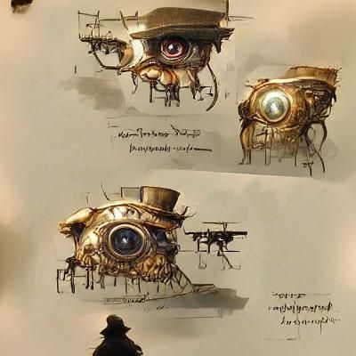 Steampunk Overlord of Eyes: Gothic Robot