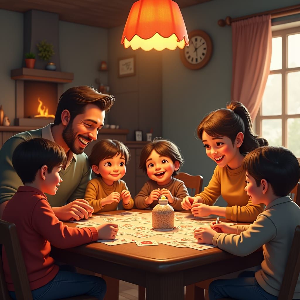 Cozy Family Card Game: Fantasy Concept Art