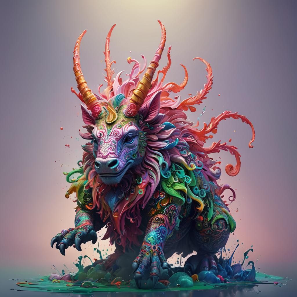 Lime Candyman: Vibrant Concept Art of Mythical Creature