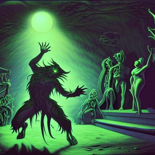 Green Sleep Paralysis Demon Enters the Plane