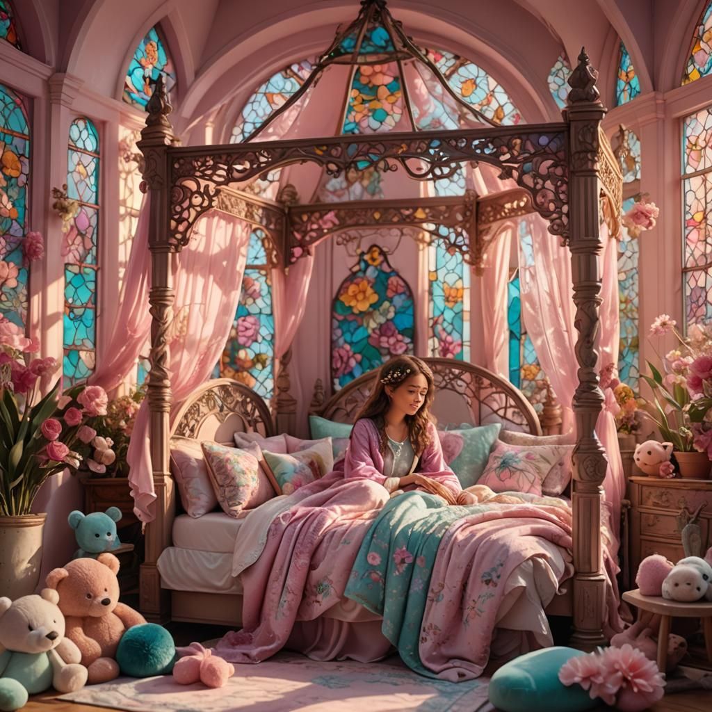 Fairytale Girl's Room in Dreamlike Concept Art