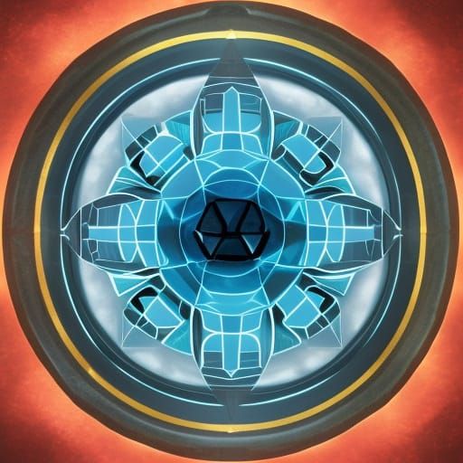 Obsidian Compass Concept Art in Orange and Teal