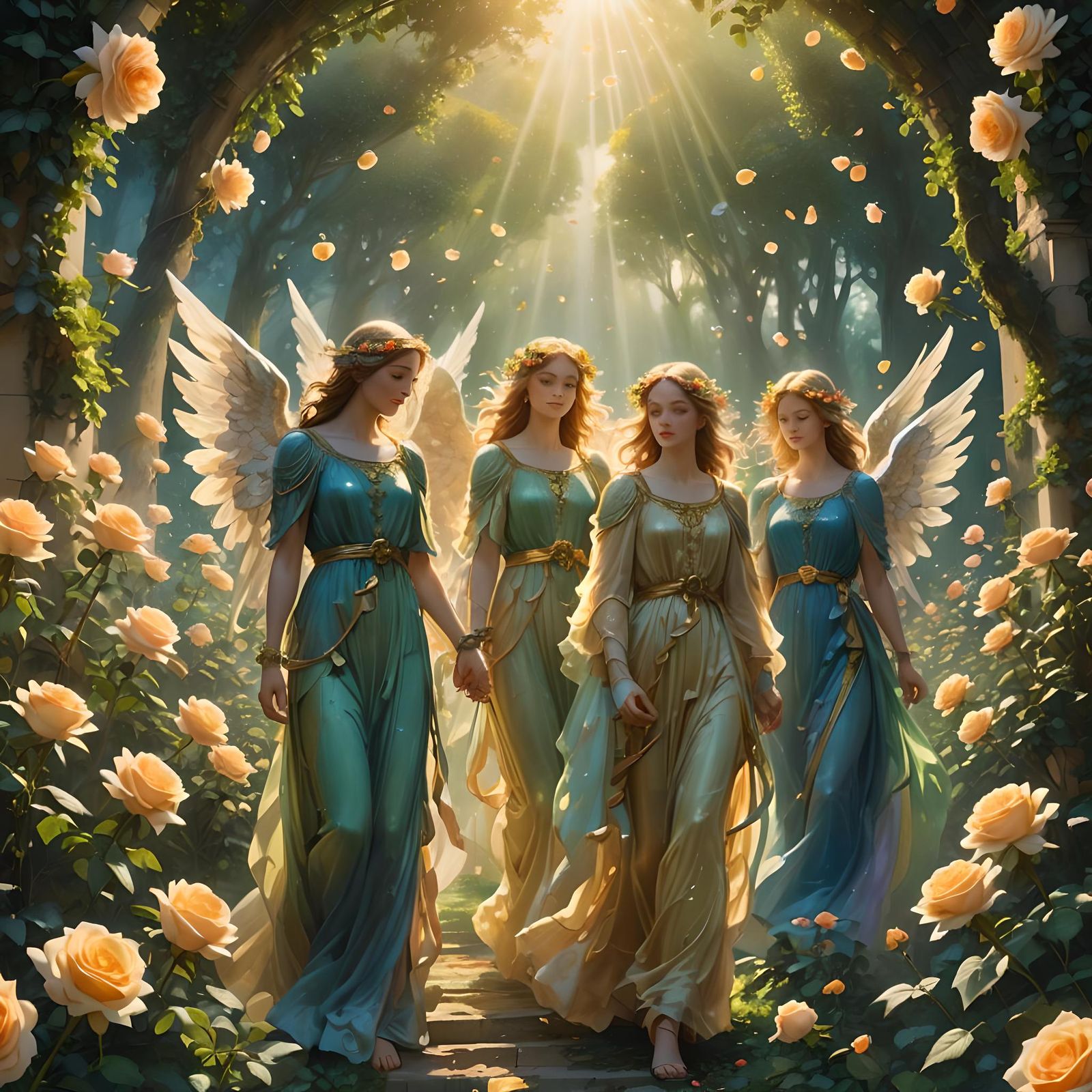 Angels in Rose Gardens: Fantasy Concept Art