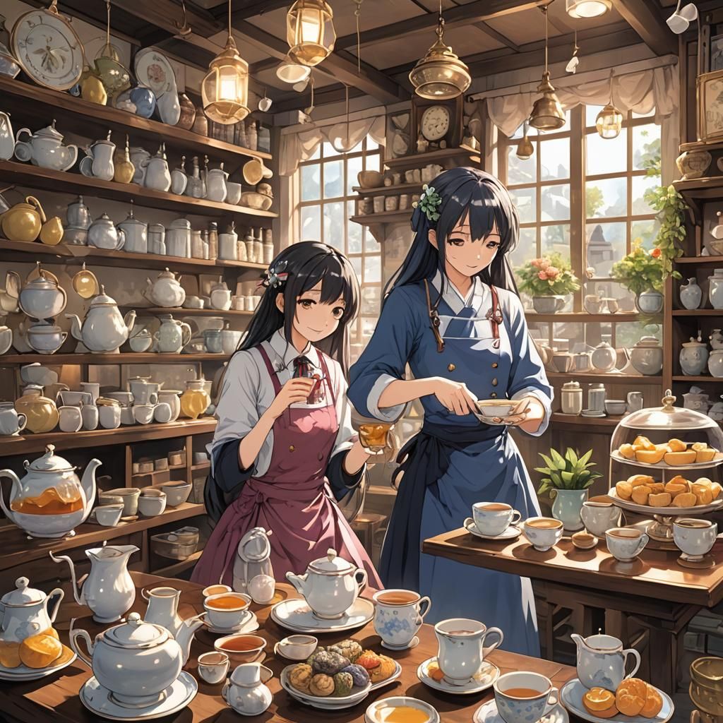 Magical Tea Shop in Anime Key Visual Style