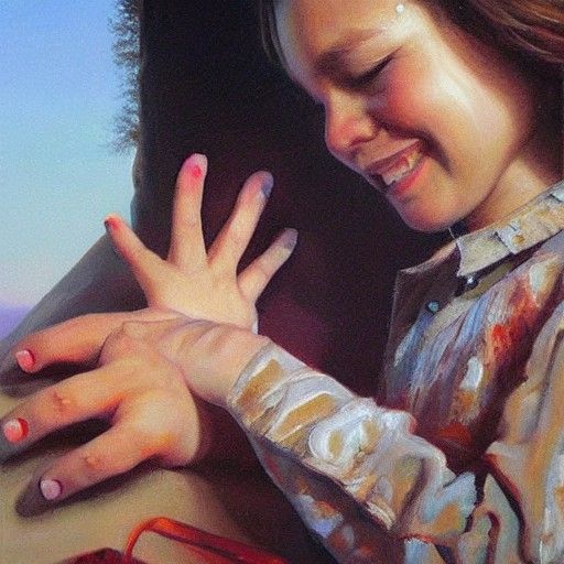 Detailed Oil Painting of Unique Hands