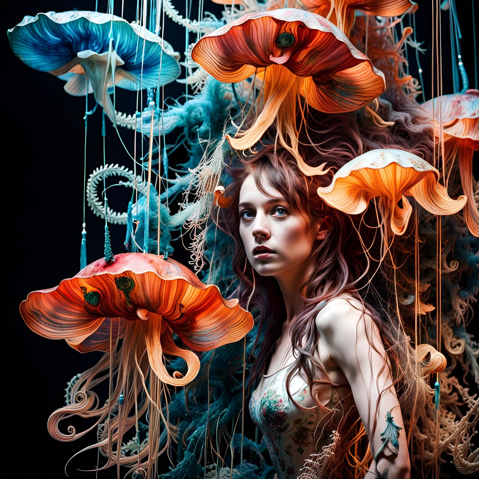 Psychedelic Rococo Sealife Mixed-Media Installation