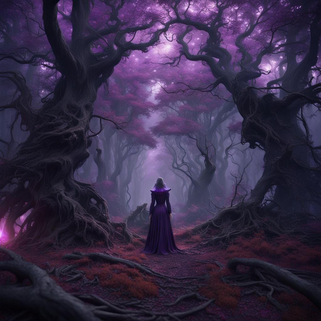Enchanting Dark Forest With Witchcraft, Fantasy Concept Art