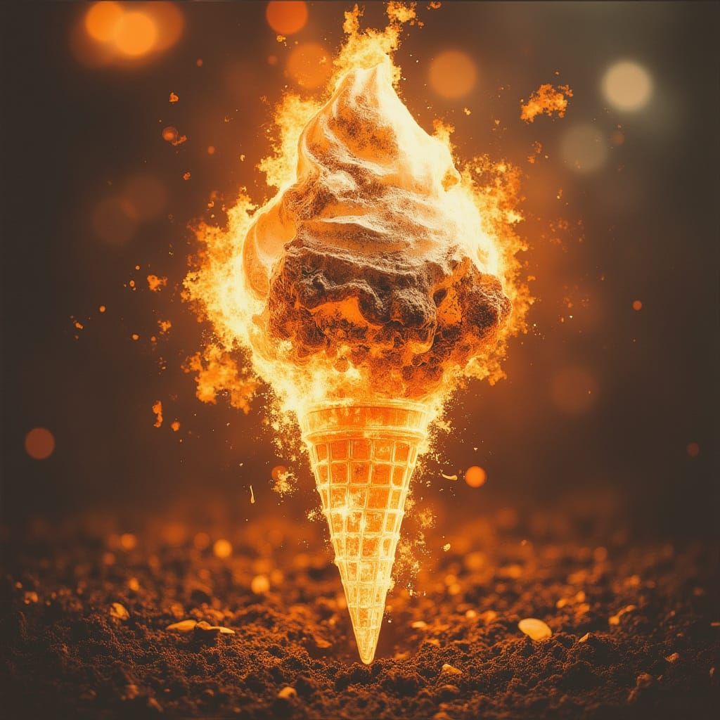 Nuclear Explosion Ice Cream Cone Art