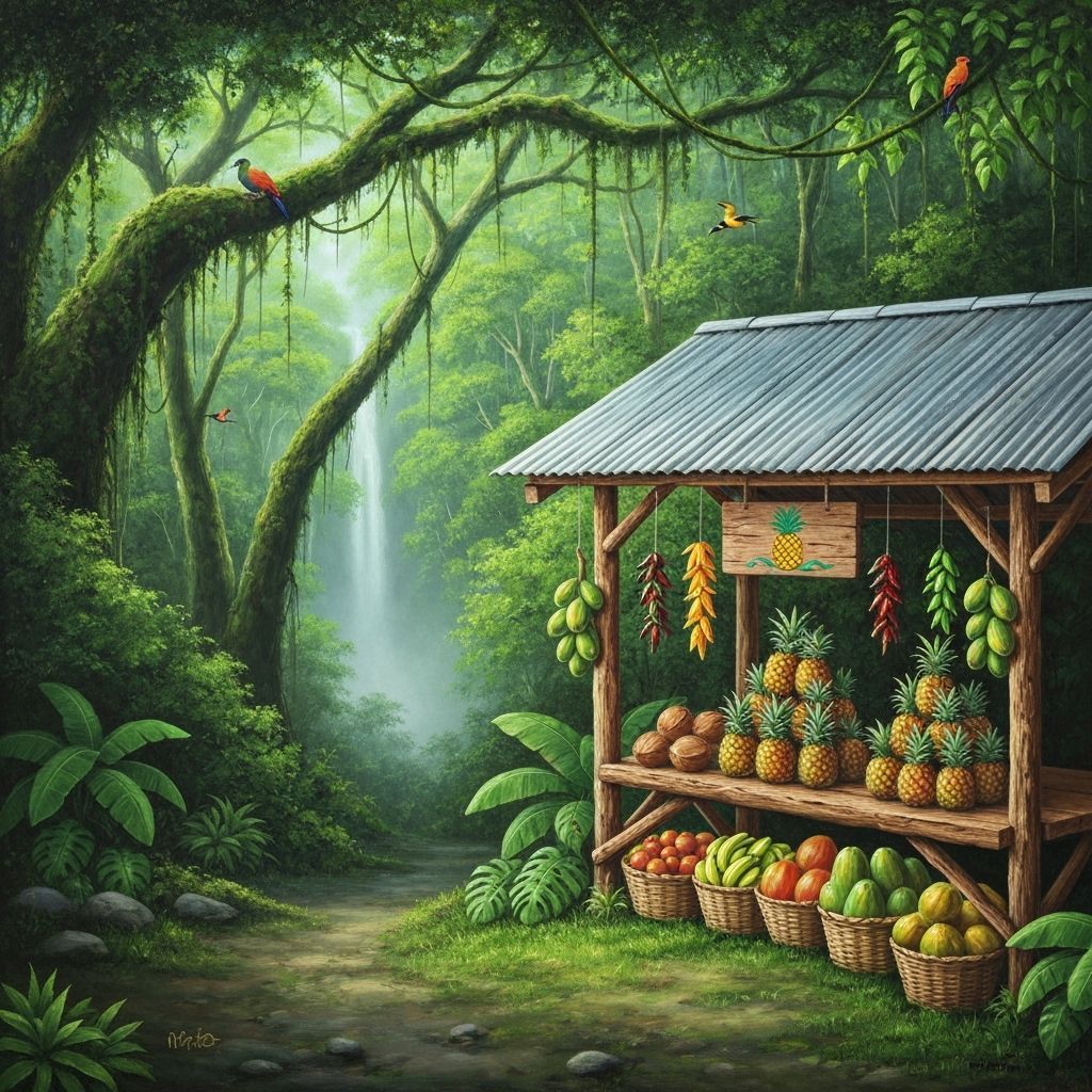 Tropical Farmstand Painting by Misty Waterfall