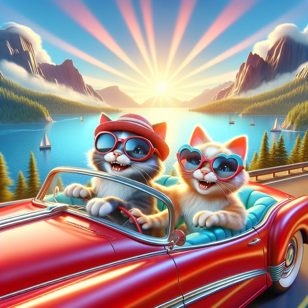 Cats' Road Trip: 3D Cartoon Summer Adventure
