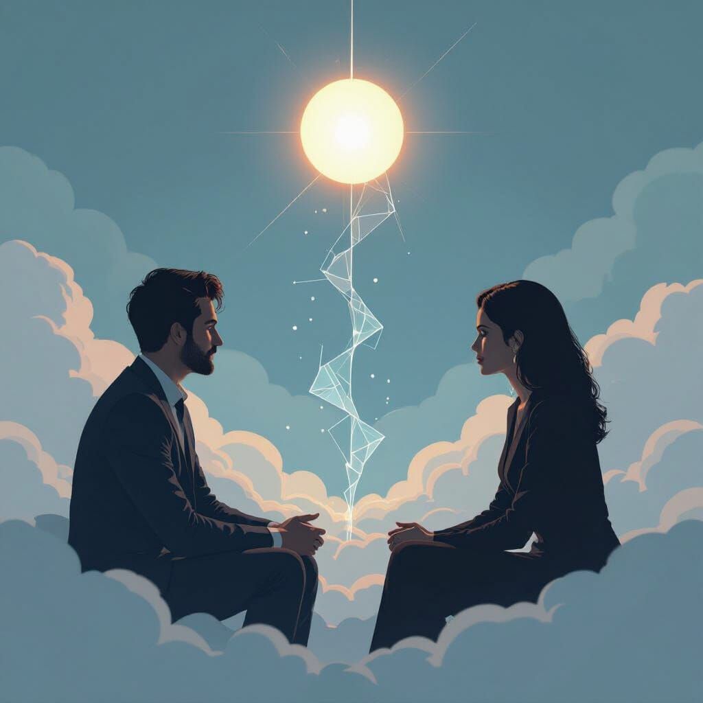 Abstract Therapy Session with Silhouettes in Dreamy Style